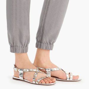 J Crew Cora Metallic Studded Strappy Sandals
